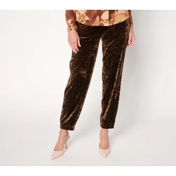 Susan Graver Petite Panne Velvet Ankle Jogger