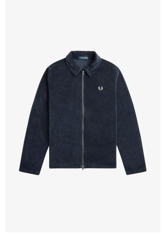 Towelling Navy Overshirt