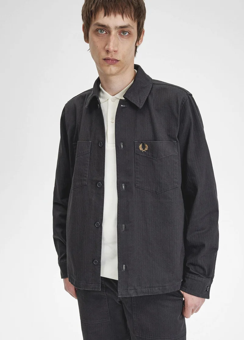 Anchor Grey Herringbone Overshirt
