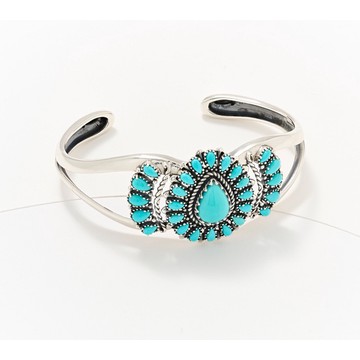 American West Sleeping Beauty Turquoise Cluster Cuff, Sterling Silver