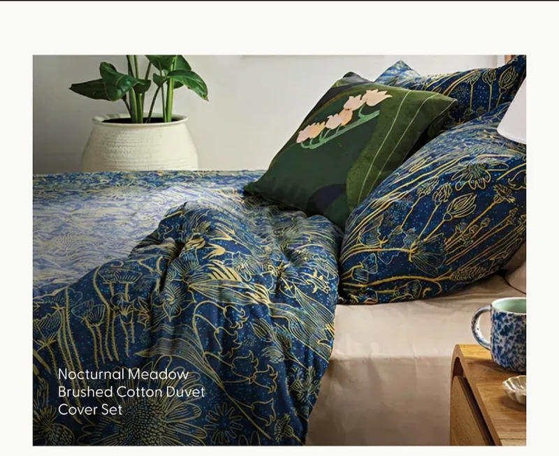 Nocturnal Meadow Brushed Cotton Duvet Cover Set