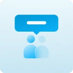 Cyan conversation icon