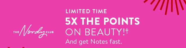 Limited time. Five times the points on beauty!