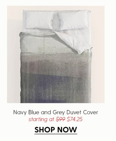 Navy Blue and Grey Minimalist Abstract Landscape Duvet Cover