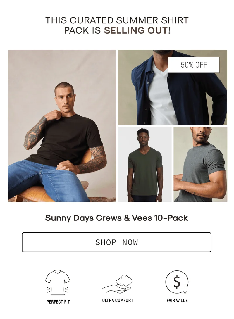Sunny Days Crews & Vees 10-Pack