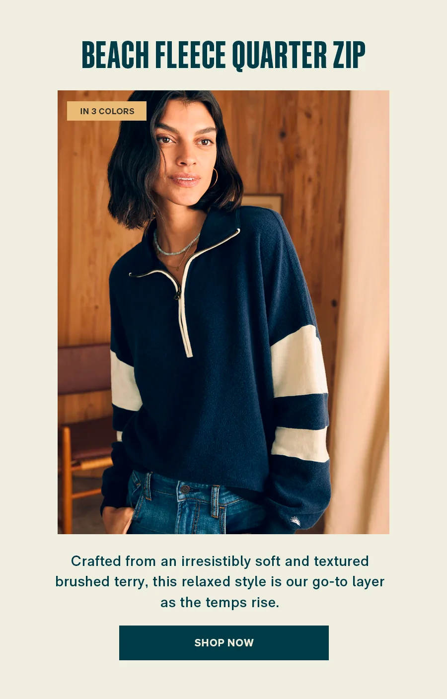 Beach fleece quarter zip