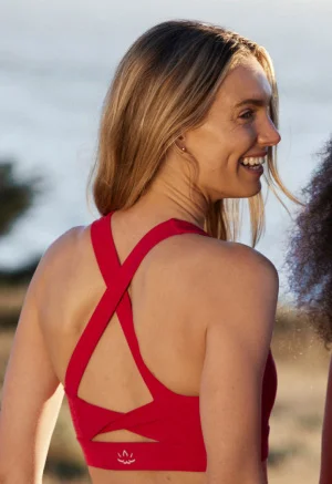 Spacedye In A Twist Bra in Ruby Red Heather
