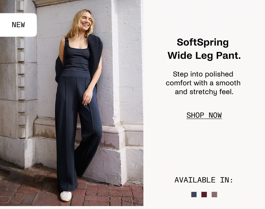 SoftSpring Wide Leg Pant 31" in Nocturnal Navy