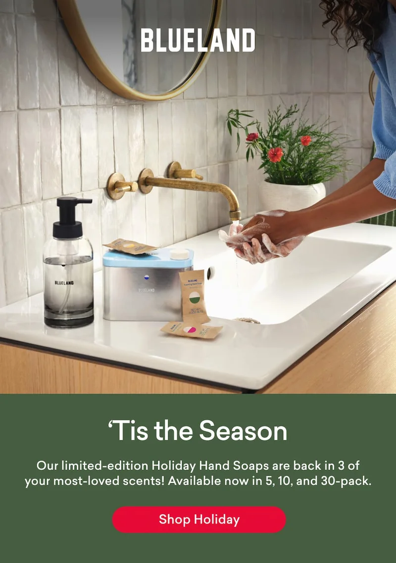 'Tis the Season! Our limited-edition Holiday Hand Soaps are back in 3 of your most-loved scents. Shop in 5, 10, and 30-packs.