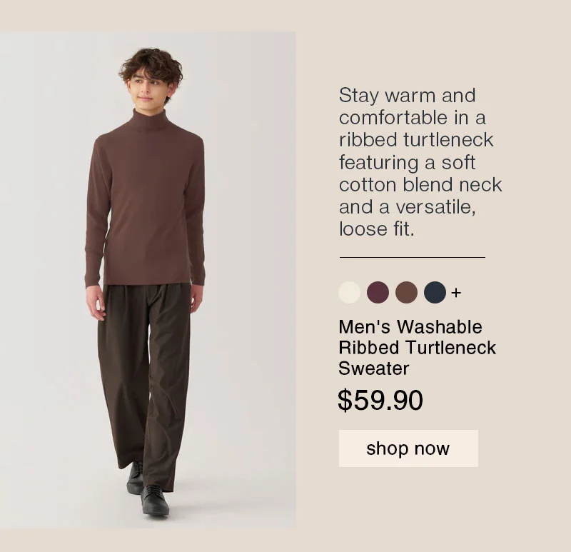 Shop Men's Washable Ribbed Turtleneck Sweater