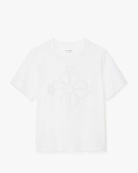 Embroidered Spade Flower Logo Tee