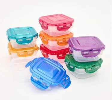 LocknLock Set of 8 1-Cup Mini Multi Color Squares