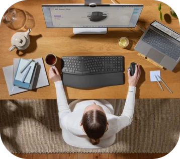 Girl Using Ergonomic Setup