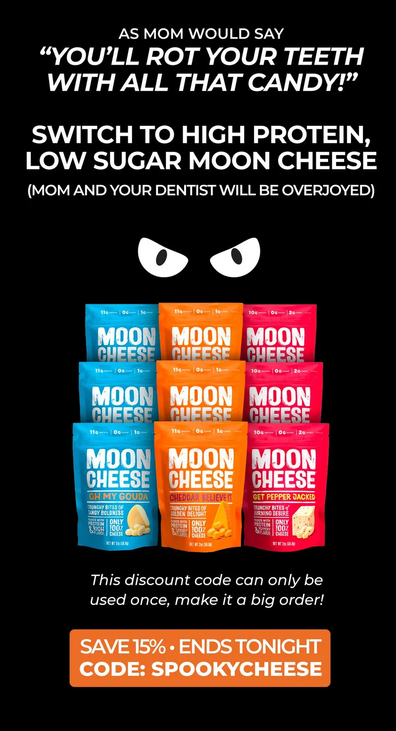 Moon Cheese | As Mom would say "Moon Cheese is Nature's Candy" | Save 15% 3 days only | Code: SPOOKYCHEESE