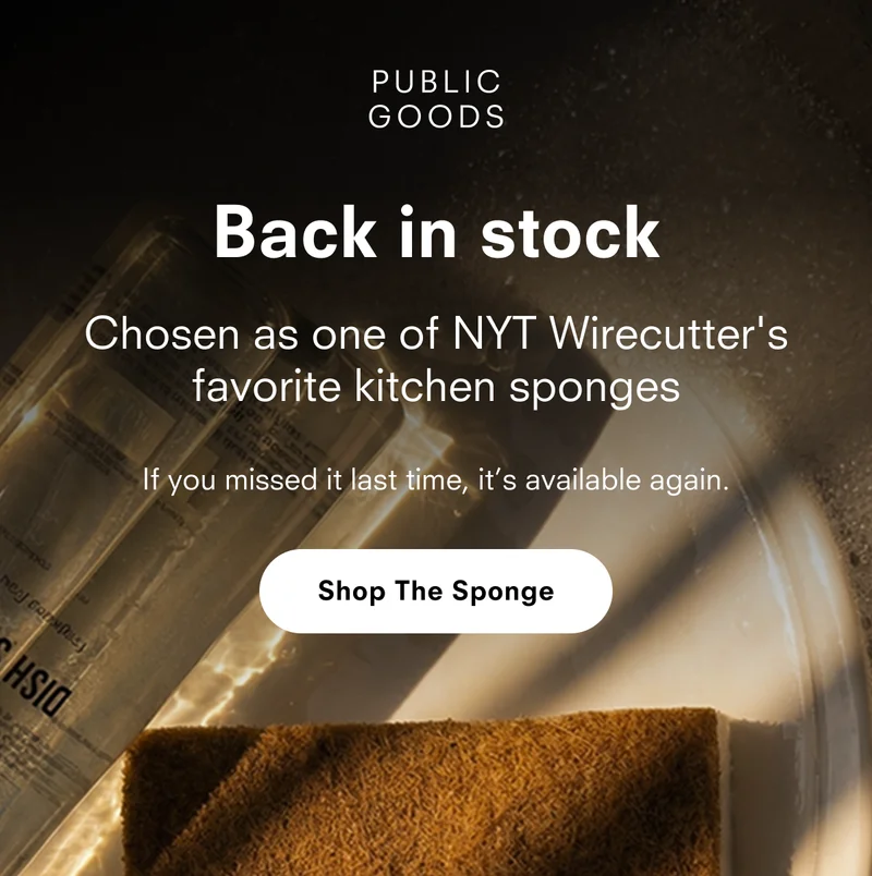 Back in stock. If you missed it last time, it's available again. Shop the plastic-free sponge.