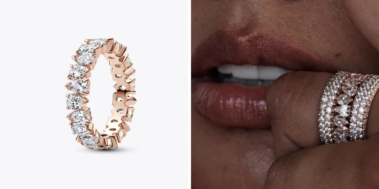 Alternating Sparkling Band Ring