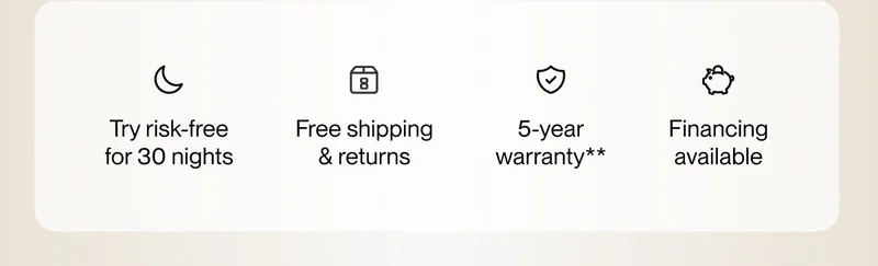 Try risk-free for 30 nights | Free shipping & returns | 5-year warranty