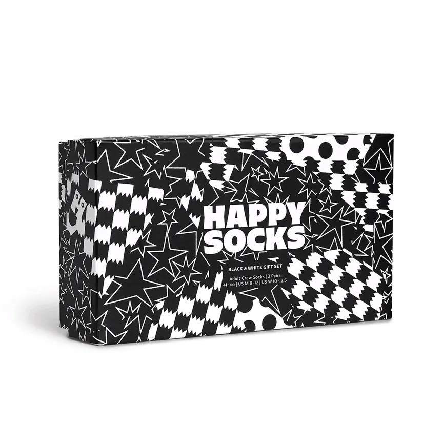 3-Pack Black And White Socks Gift Set