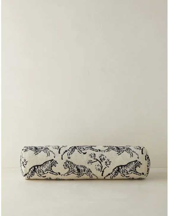 Tiger Jacquard Bolster Pillow by Sarah Sherman Samuel - Ivory