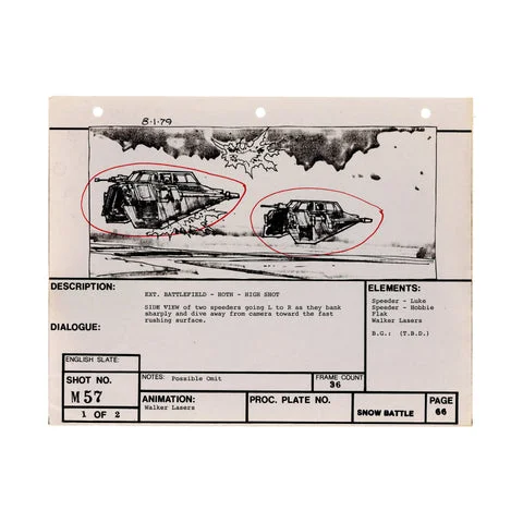The Empire Strikes Back: VFX Storyboard Shot M57