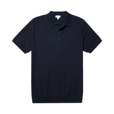 Sunspel Knit Polo Shirt