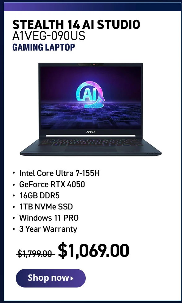 Stealth 14 AI Gaming Laptop