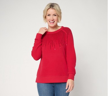 Jingle Belles by Kim Gravel Starburst Sequin Knit Top