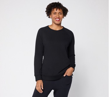 Belle by Kim Gravel French Terry Top with Wide Rib Trim