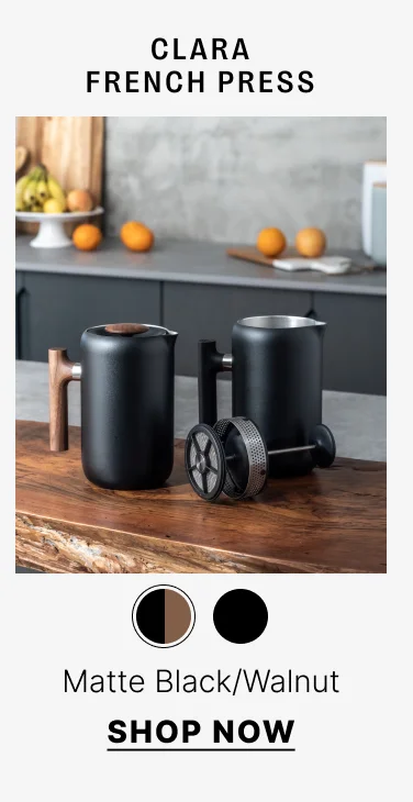 Clara French Press Matte Black / Walnut