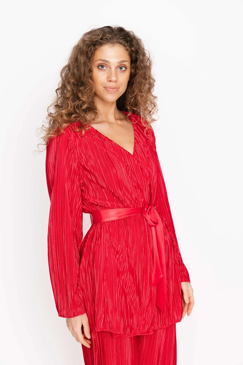 Image of Tasia Blouse in Festive Red