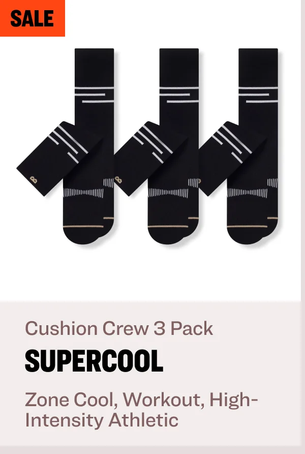 sale Cushion crew 3 pack supercool Zone cool, workout, High-Intensity athletic
