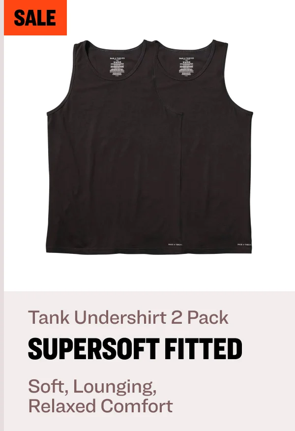 sale tank undershirt 2 pack supersoft fitted Soft, Lounging,  Relaxed Comfort