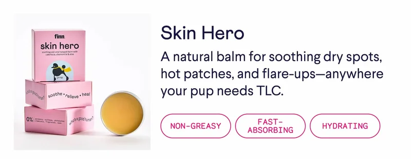 Skin Hero: A natural balm for soothing dry spots, hot patches, and flare-ups—anywhere your pup needs TLC. Non-Greasy, Fast-Absorbing, Hydrating