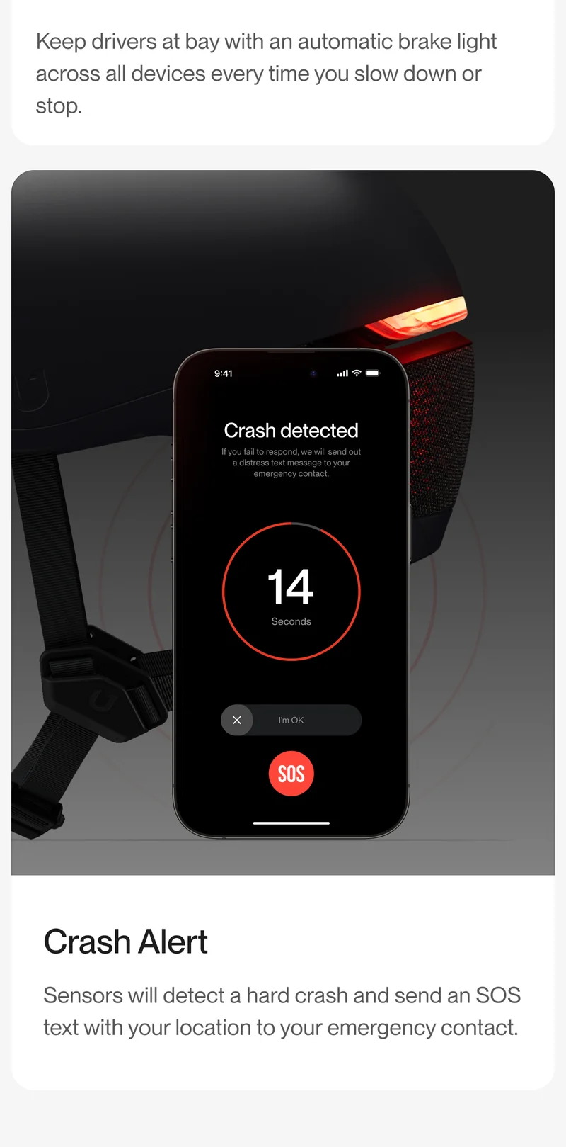 Commuter with automatic brake lights on