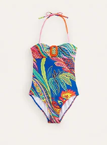 Taormina Bandeau Swimsuit - Multi, Painterly Paisley