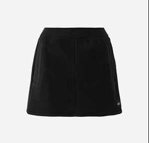 POLAR FLEEVE CROPPED WINTRY MIX SKIRT IN BLACK