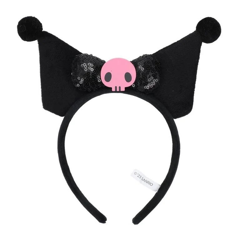 Sanrio Kuromi Cosplay Plush Headband with Ears and Bow