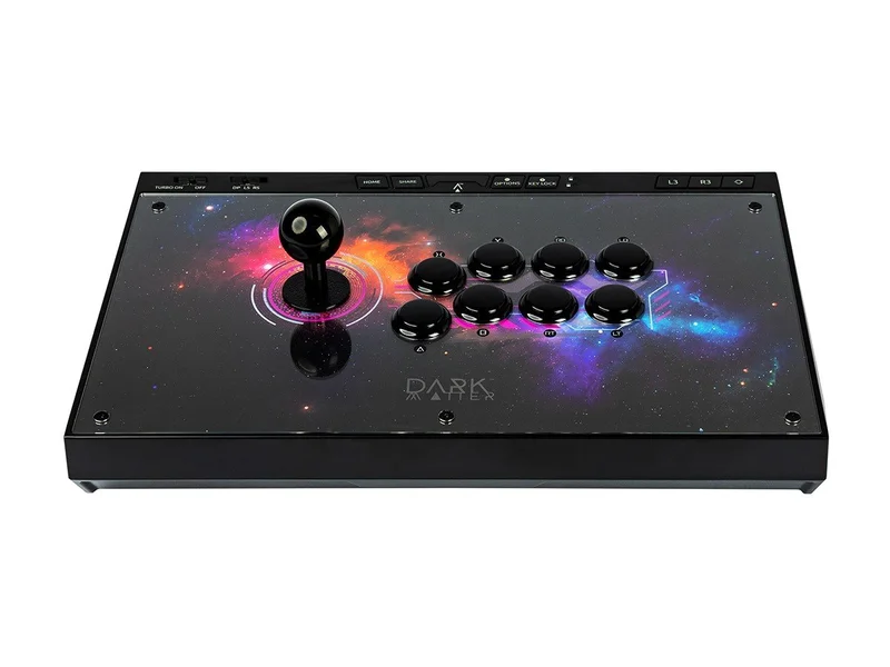Dark Matter Arcade Fighting Stick with Sanwa joystick and Vewlix style buttons for Windows, Xbox One, PlayStation 4, Nintendo Switch, and Android