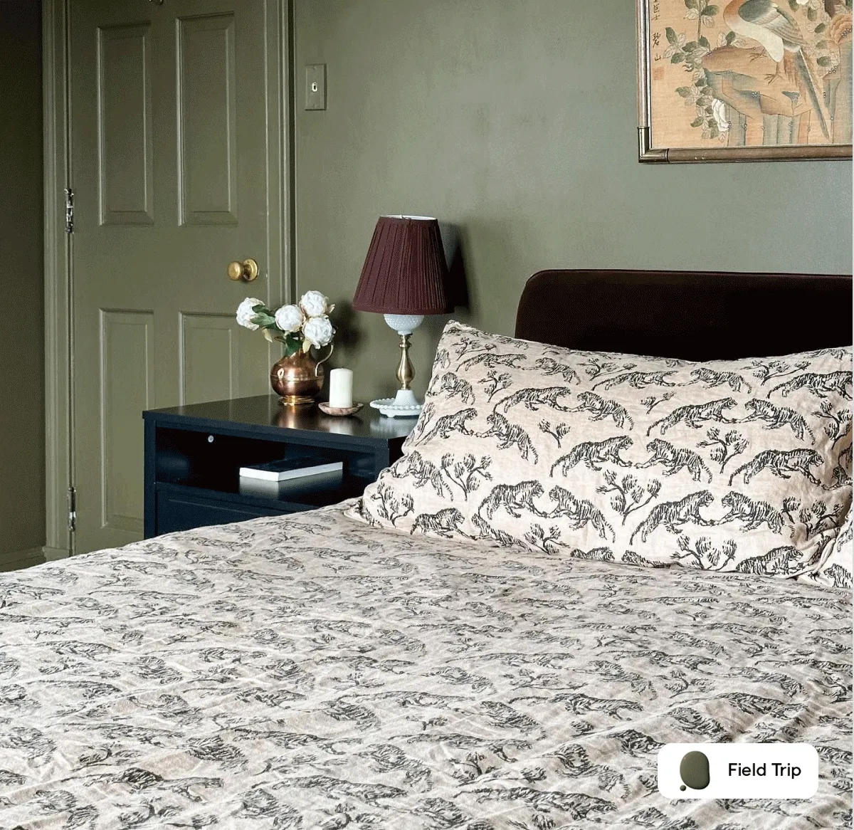 Gif of Clare painted spaces featuring Classic, Dirty Chai and Nearly Navy