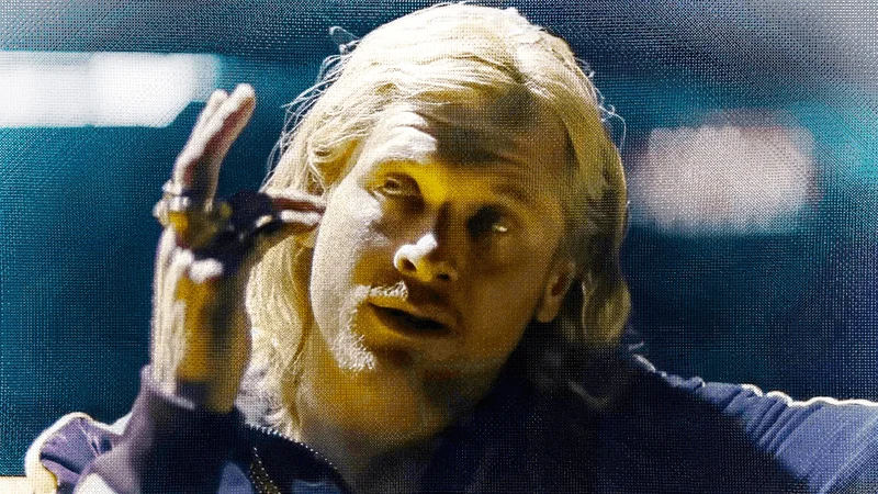 Image may contain: Jack O'Connell, Blonde, Hair, Person, Body Part, Finger, Hand, Adult, Face, Head, and Photography
