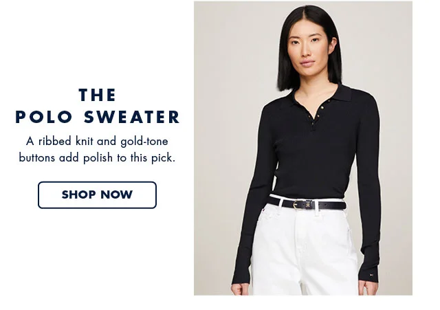 The Polo sweater A ribbed knit and gold-tone buttons add polish to this pick. Shop now