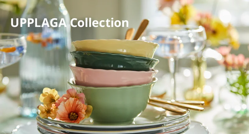 UPPLAGA Collection: stack of pastel bowls.