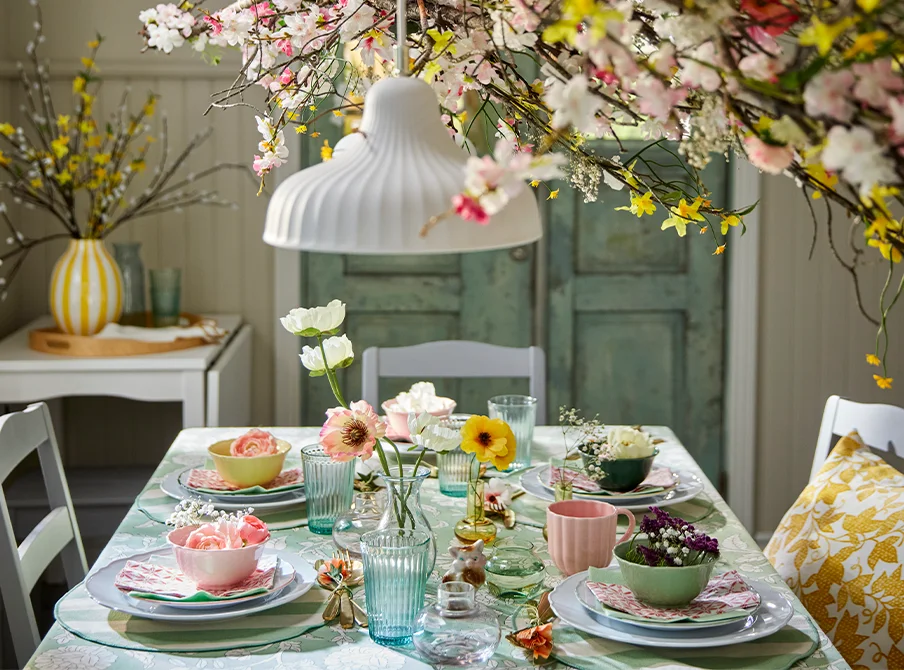 A spring tablescape