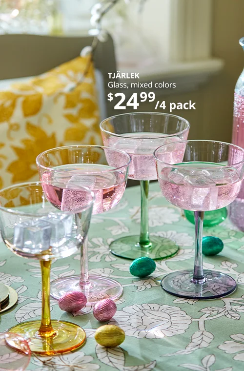 Colorful stemmed glassware