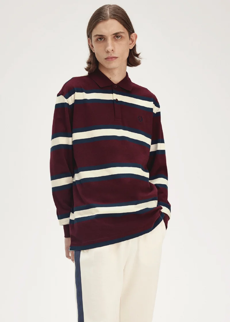 Oxblood Stripe Polo Shirt