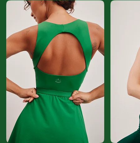 Score Pleated Dress in Home Court Green
