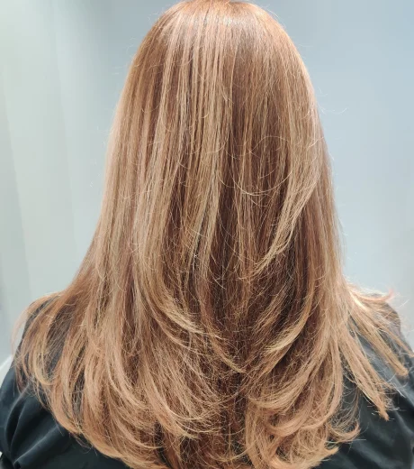 blond hair view from back