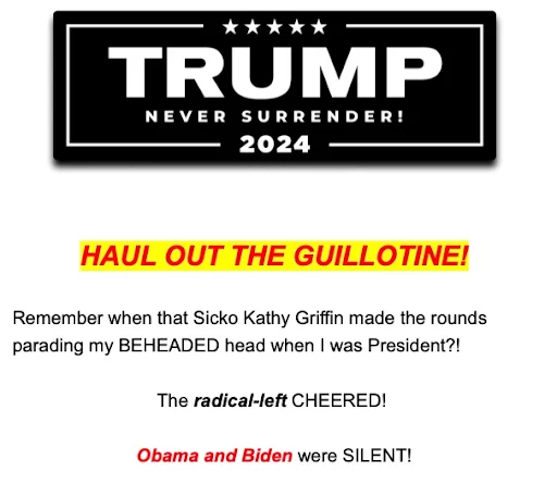 Trump Fundraising Email
