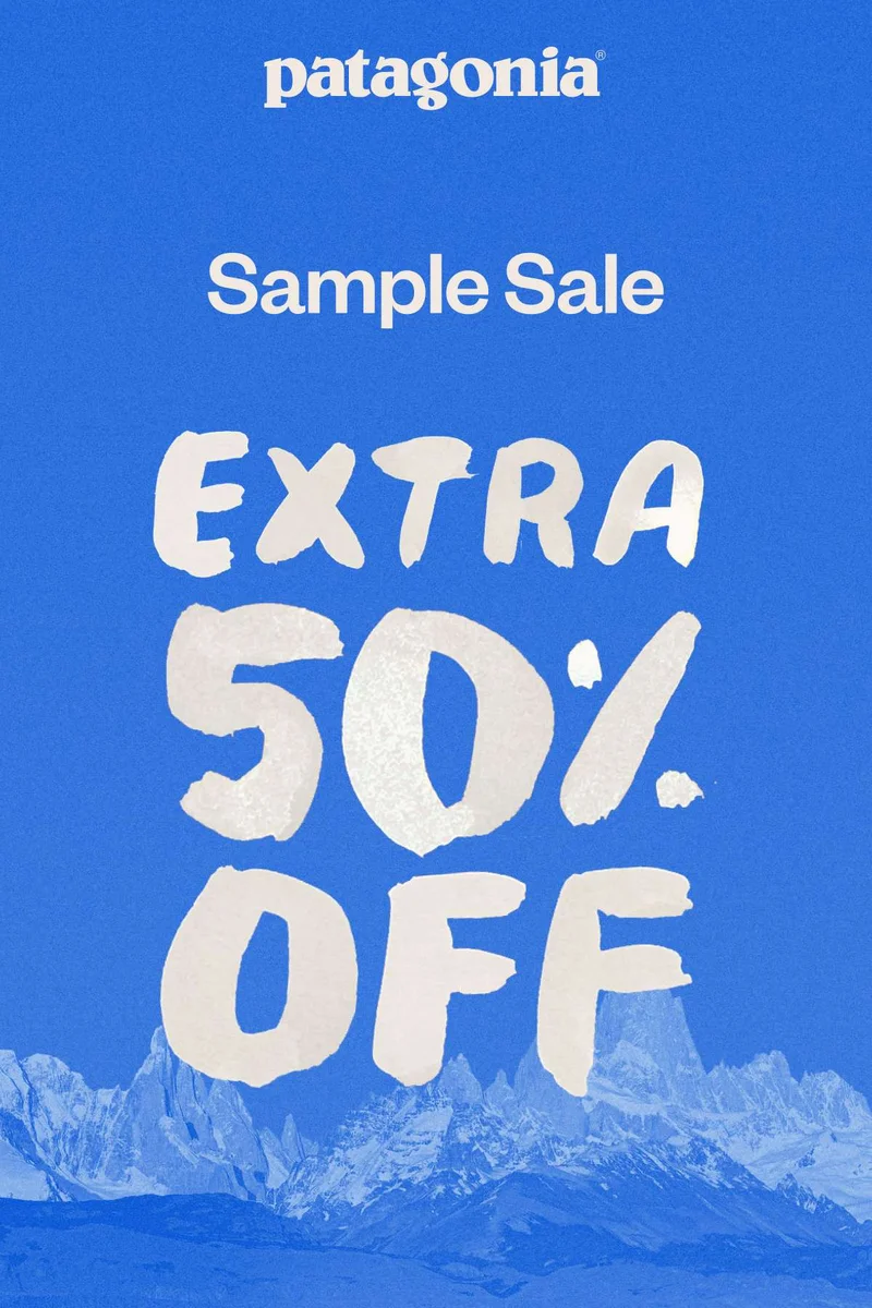 Patagonia Sample Sale. Extra 50% Off.