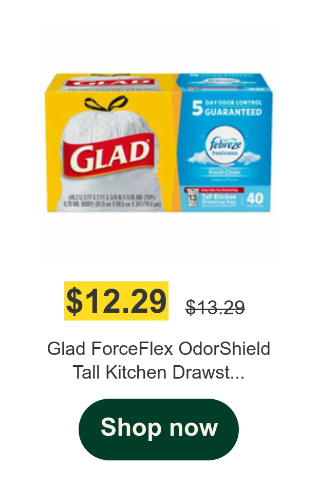 Glad ForceFlex OdorShield Tall Kitchen Drawst...
